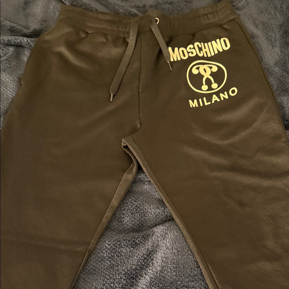 Moschino Men's Dark Olive Joggers sz XL